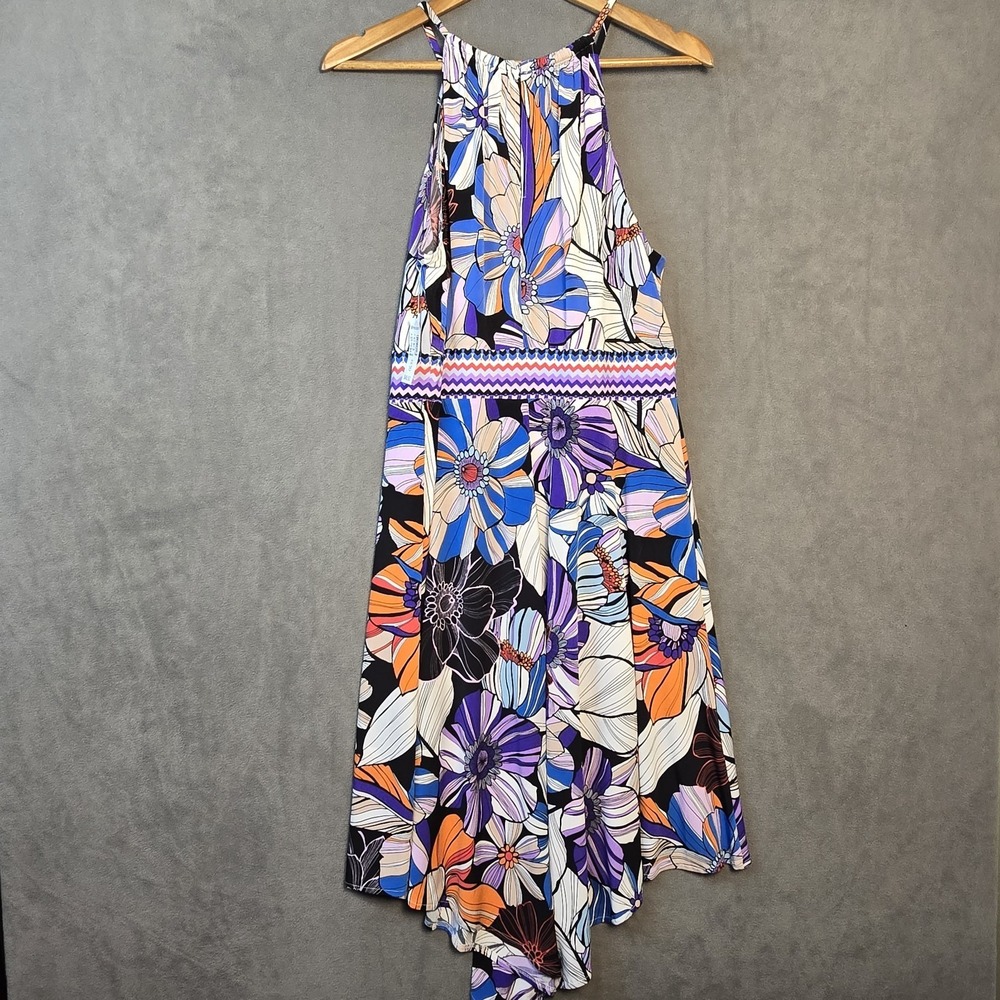 Dressbarn Handkerchief Hem Dress Patterned Women Size 16 Nwt - Picture 2 of 8